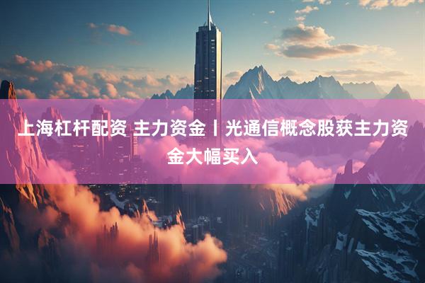 上海杠杆配资 主力资金丨光通信概念股获主力资金大幅买入